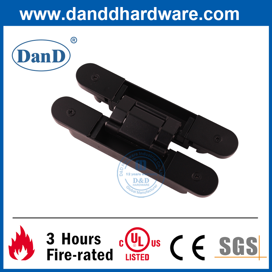 3D Black Zinc Alloy Adjustable Heavy Duty Concealed Hinge-DDCH008-G80