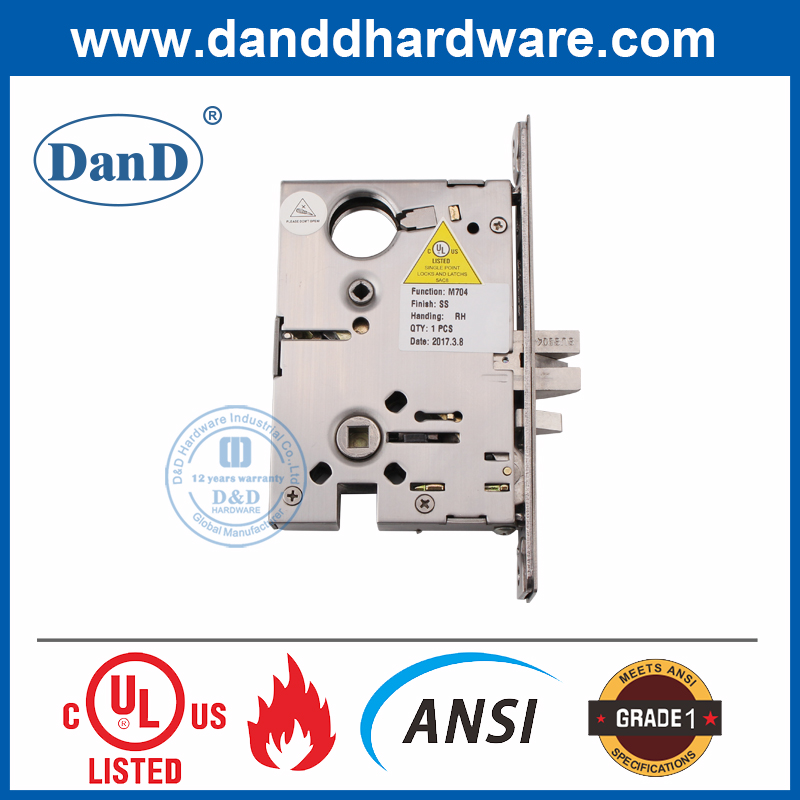 ANSI Grade 1 Stainless Steel 304 Mortice Entry Door Lock-DDAL04