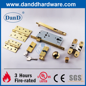 UL CE Certificate Fire Rated Satin Brass Building Hardware for Wooden Door-DDDH003