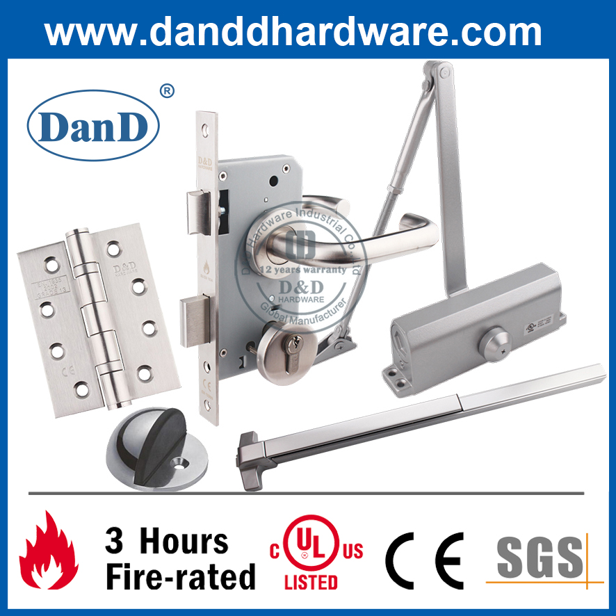 SUS304 Left Handed Solid Lever Door Handle for Timber Door-DDSH041