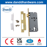 CE EN12209 SUS304 Mortise Lock Fire Rated Satin Brass Entry Door Locks-DDML009-5572