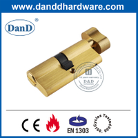 Satin Brass Keyless Bathroom Door Lock Thumbturn Cylinder-DDLC007