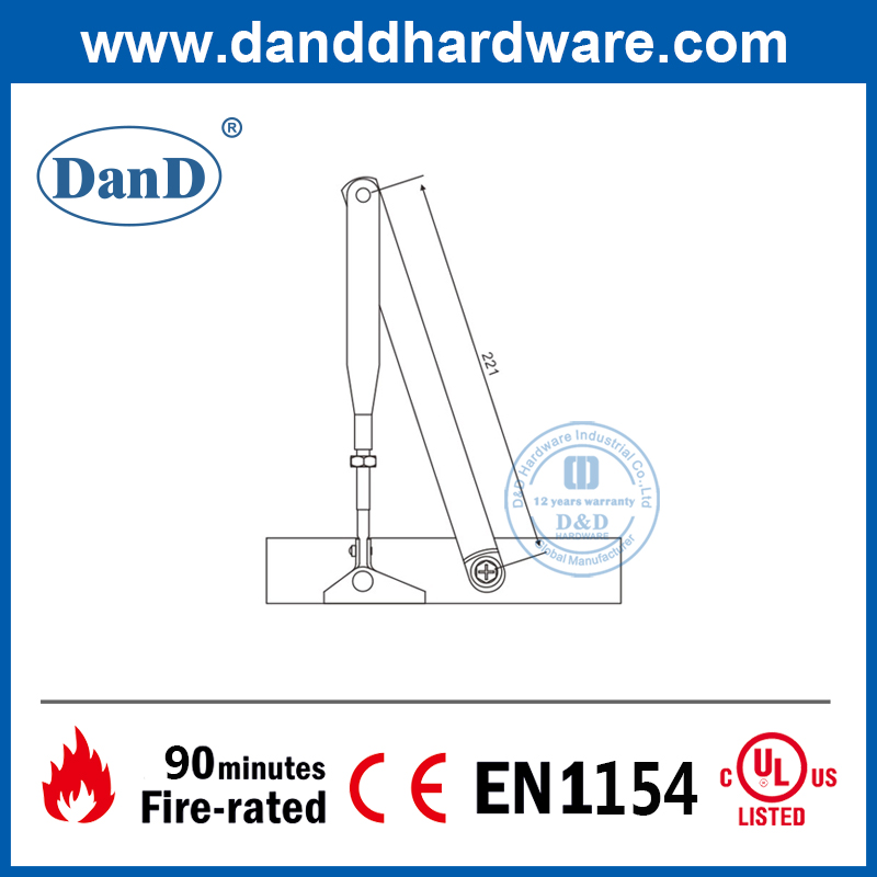 Aluminium Spring Concealed Sliding Hydraulic Door Closer-DDDC009