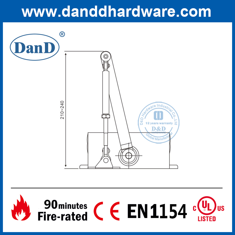 Aluminium Automatic Safety Hold Open Door Closer for Home-DDDC006